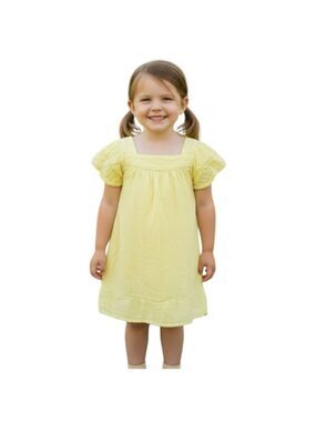 Art Class Girl’s Size 4T Yellow Flutter Sleeve Embroidered Dress